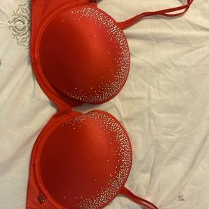 Beautiful red bra with sparkles